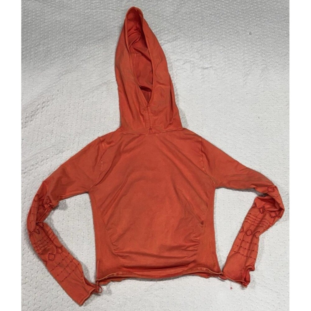 Free People Movement Good Karma Seamless Hoodie Orange Size M/L Worn and Faded